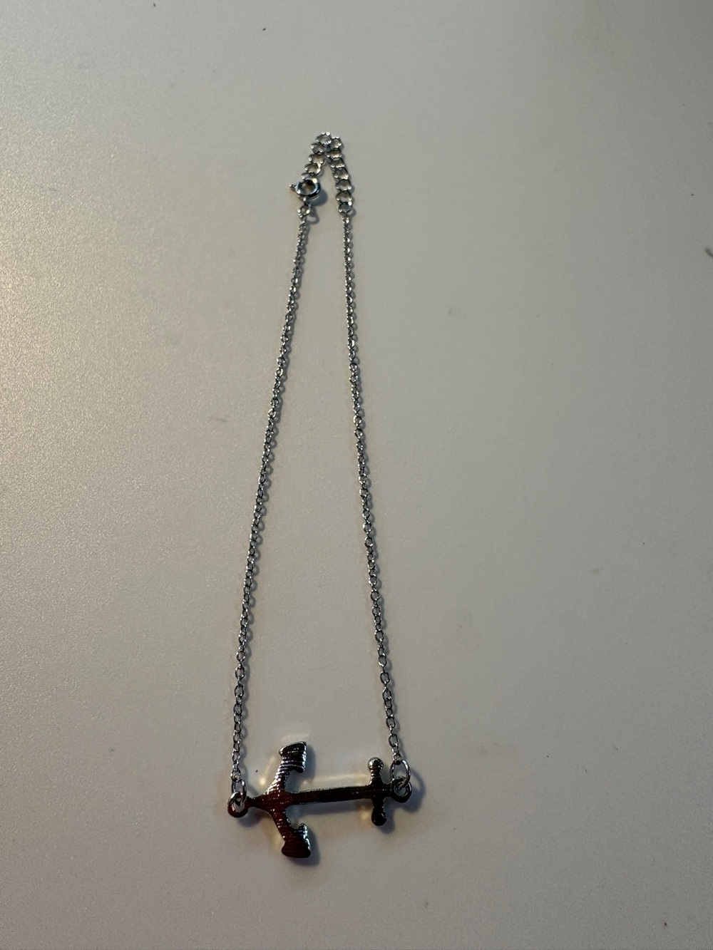 Silver Anchor Pendant Choker